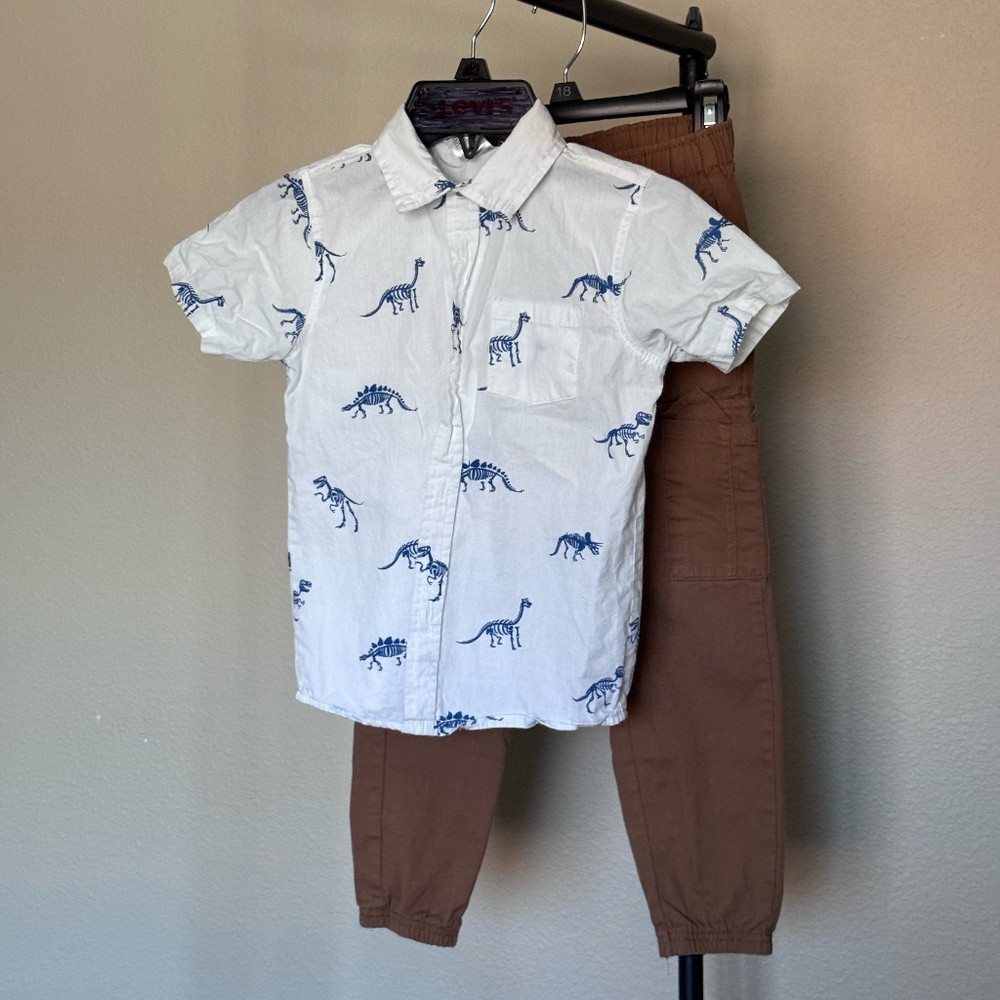 Little Rebels dinosaur shirt and pants set
